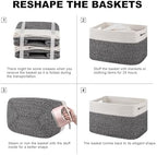 4 Pack Storage Baskets for Organizing, Woven Baskets for Shelves - Perfect for Toys, Books, Towels, and Clothes, Durable Gift Basket Bins Toy Storage, 12.7''Lx9''Wx7.8''H, Black & White - Image 6