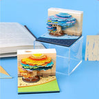 3D Memo Pad Tree Model Colorful 3D Sticky Notes Paper Notes,3D Art Notepad with Pen Holder (The Spring Tree) - Image 3