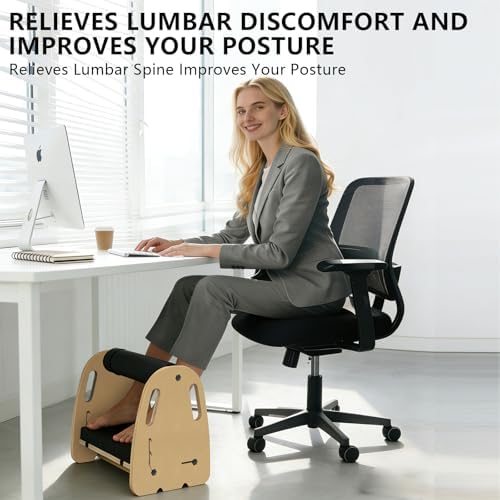 Under Desk Foot Rest,Massage & Leather Pads,3 Height Levels-Blue - Image 6