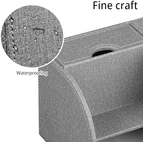 Nightstand Organizer with Tissue Holder,PU Leather Square Tissue Box Cover - Image 5