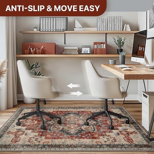 30"x48" Office Chair Mat for Hardwood Floor, Non-Slip Washable Annatto - Image 5