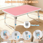 Laptop Desk for Bed, Adjustable Height Laptop Bed Table, Foldable Lap Desk with USB Charge Port, Desktop Card Slot, Side Drawer, Book Shelf, Portable Lap Tray for Eating Reading Working Sofa & Floor - Image 6