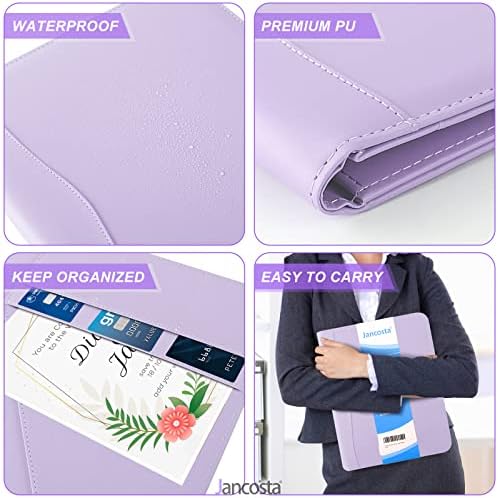 5 Pack Business Padfolio Portfolio Binder, Faux Leather Folio Folder, Resume Legal Document Organizer with Letter Size Writing Notepads (New Lilac/Light Purple 5 Pack) - Image 5