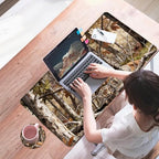 Mouse Pad,Large Desk Mat Set, 4in1 XL Mousepad + Keyboard Wrist Rest+Mouse Wrist Rest+Coaster with Ergonomic Desk Pad for Home Office Table Computer Cover -Camo Forest Deer - Image 7