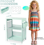 Mint Green Kids Nightstand, Small Nightstand for Bedroom, End Table with Hooks and Holder, Toddler Bedside Table, Desk Organizer for Office, Small Desk for Living Room, Dorm (Mint) - Image 3