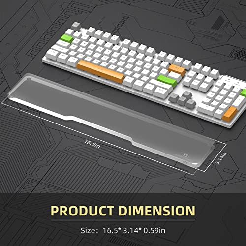 Acrylic Keyboard Wrist Rest - Full Size 100% Keyboard- Mechanical Keyboards Ergonomic Palm Rest for Computer Keyboard,Anti-Slip Base,Wrist Pad for Laptop,Office & Home-Easy Typing - Image 2