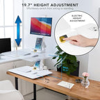 Mount-It! Electric Standing Desk Converter, Adjustable Tabletop Sit Stand Desk Riser with Single Monitor Mount for Monitors up to 32", Freestanding 28" Wide Platform Rises up to 20.75" White - Image 4