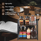 Office Desk Shelf Organizer, Wood Desktop Bookshelf Supplies Storage Rack, Shelf for Top of Desk and Dresser and Cubicle Decor Aesthetic Bookshelf (Black, Small 12.9" Lx6.3 Wx10.2 H) - Image 6