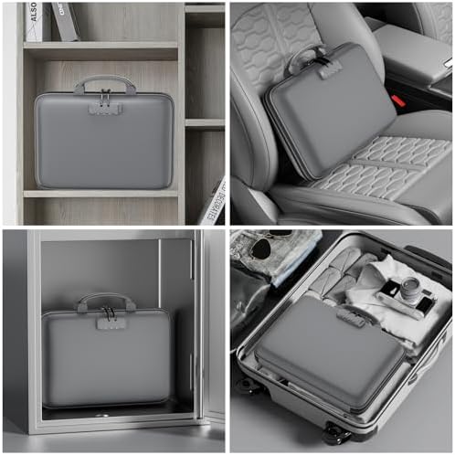 DocSafe Fireproof File Organizer with Lock, Hard-Shell Case Fireproof Document Box with 13 Pocket Accordion File Folder, Portable Home Office Travel Safe Storage for Important Documents Laptop Gray - Image 6