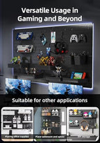 Wall Organizer Peg Board - Elevate And Declutter Your Gaming And Office - Create A Perfectly Structured Space(Black) - Image 3