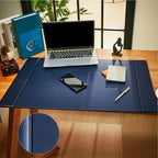 Leather Desk Pad Protector with Side Rails, Blue, 30 x 18 Inch - Image 3
