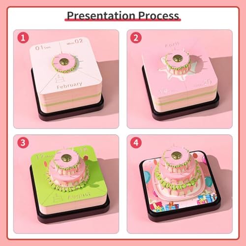 3D Calendar 2027,3D Desk Calendar 2027,3D Art Calendar Memo Pad 2027,Birthday cake Desktop Decoration,Tear-Away 3D Paper Art Notepad,Birthday Gift,New Year Gift/paper sculpture calendar (Birthday cake) - Image 6