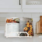 JOGREFUL Cast Iron Cookbook Stand, Kitchen Recipe Holder Scrollwork White - Image 2