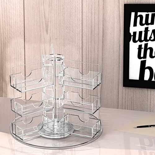 Qunclay Acrylic Rotating Business Card Holder 18 Pocket Sticker Display - Image 6