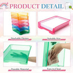 Geetery Turn in Trays Classroom, Clear Mixed Color, Set of 12 - Image 3