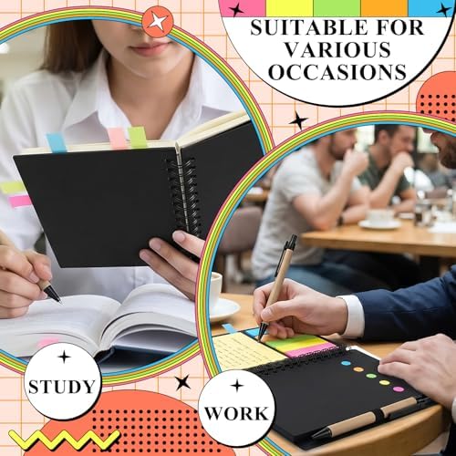 Qilery 80 Pack Lined Spiral Notebook Bulk Small Notepad and Pen Set - Image 6