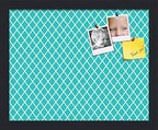 PinPix 15x12 inch Cork Bulletin Board. This Decorative Framed Pin Board Comes with Diamond Pattern in Neon Blue Design and Satin Black. Ideal for Home, Office Decor or School (PinPix-350) by PinPixBulletinBoards