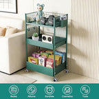 3 Tier Rolling Storage Cart Metal Utility Cart with Wheels - Image 3