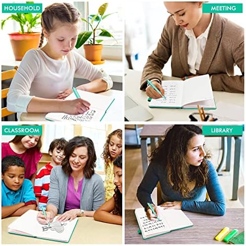 feela 5 Pack Notebooks Journals Bulk, Hardcover Notebook Classic Ruled Lined Journals with Pen Holder for Women Girls School Business Supplies, with 5 Black Pens, 120 GSM, 5.1”x8.3”, A5, Aqua - Image 7