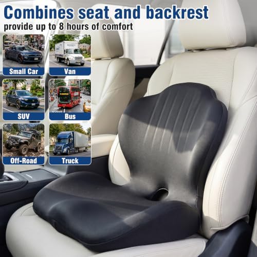 Car Seat Cushion Office Chair Cushion with Lumbar Support Pillow - Image 2