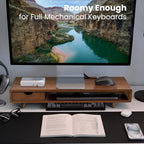 Bamboo Monitor Stand Riser with Drawer - Image 6