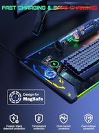 5-in-1 RGB Mouse Pad with Wireless Charging, Gaming Desk Mat, Cosmic Planet - Image 2