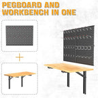 Ultrawall Heavy Duty Folding Workbench with Pegboard, Wall Mount Work Table - Image 6