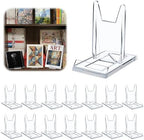 Hushee 15 Pack Acrylic Book Stand for Display Adjustable Clear Book Display Holder Easel Rack Stand for Home Office Back to School Library Bookshelf Comic Album CD Magazine Postcard Artworks by Hushee