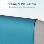 Aothia Faux Leather Desk Mat - Non-Slip PU Leather Desk Blotter, Waterproof Writing Surface, Large Desk Pad for Office & Home (Turquoise, 55" x 24") - Image 2