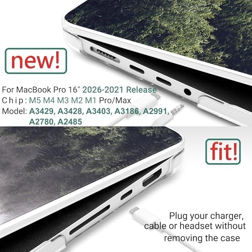 DONGKE Compatible with MacBook Pro 16 Inch Case (2026-2021 Release, M5 M4 M3 M2 M1 Pro/Max Chip), Plastic Hard Shell Cover with Keyboard Cover & Screen Protector for MacBook Pro 16", Forest - Image 2