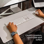 Twelve South Sustainable Leather Large Desk Pad - Desk Mat for Computer, Mouse Traction Surface, Desk Protector, Large Mouse Pad, Moisture and Heat Resistant, Non-Slip Desk Pad, Spill Resistant, Grey - Image 2