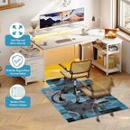 Office Chair Mat for Hardwood Floor & Tile Floor,36"X 48"-Convex Geo Blue - Image 4