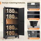 Yizosh 71" H Tall Metal Kitchen Pantry Storage Cabinets Cupboard - Image 2