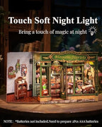 Cutefun Book Nook Kit - DIY Miniature Flower Shop Booknook Kits for Adults and Teens, 3D Wooden Puzzle Bookend Bookshelf with LED Light, Creative Crafts Gifts for Book Lovers (Blossom Florists) - Image 3