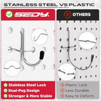320PCS Pegboard Accessories Kit, Pegboard Hooks Assortment with Bins and Stainless Steel Peg Locks, Tool Organizer for 1/8" and 1/4" Pegboards, Garage Wall Organization, Workshop and Tool Storage - Image 5