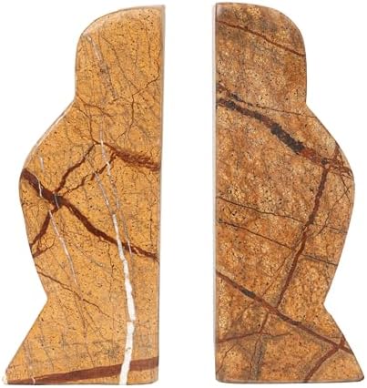 Creative Co-Op Decorative Marble Wave Bookends, Forest Brown - Image 5