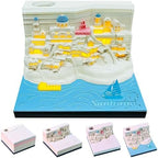 3D Calendar 2027,Time Piece Calendar 2027,Santorini Tear-Off Paper Sculpture Desk Calendars,3D Desk Calendar Memo Pad 2027,3D Memo Pad Creative Tear Away Weekly planner Carving Art Calendar Notepad,Gift,paper sculpture calendar (Santorini) by WelcomeHOTOYMDS%EF%BC%81