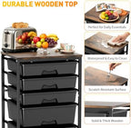 SUNALLY Rolling Carts with 5 Drawers, Storage Drawer Carts for Craft, Black - Image 4