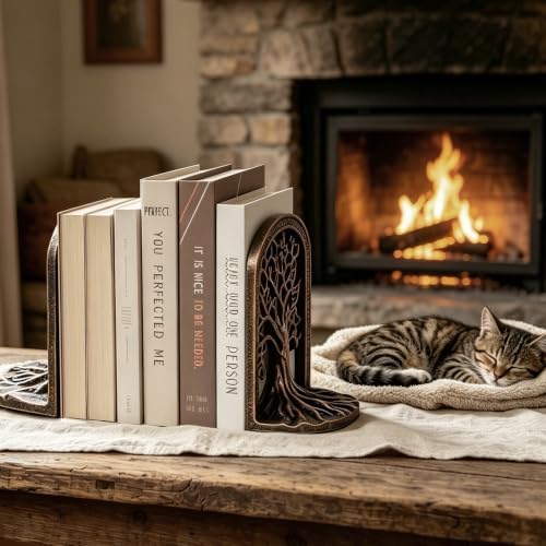 Tree of Life Decorative Bookends Set for Heavy Books, Shelves - Image 6