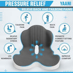 Large Memory Foam Seat Cushion Lumbar Support Pillow for Sciatica & Tailbone Pressure Relief Coccyx Pad for Office Chair, Car,Wheelchair,Home,Office - Image 4