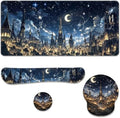 Midnight Castle Desk Mat Set Fantasy Sky Large Mouse Pad with Wrist Rest 4in1 Desk Mat for Desktop Ergonomic Computer Desk Arm Wrist Anti-Slip Computer Ergonomic Mouse Pad Home Office Gaming by Unknown
