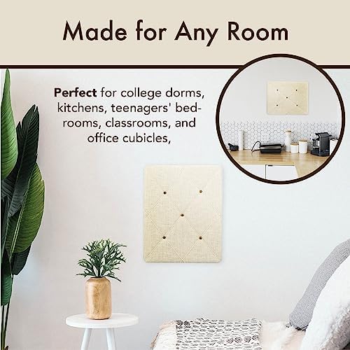 White Burlap Bulletin Picture & Memo Board, 19.75 x 15.75 in - Image 4