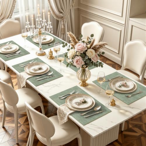 homing Faux Leather Heat Resistant Placemats 6 Packs - Image 2