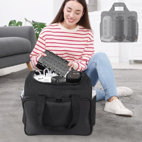 Cable Organizer Bag,Cable Management Box Cord Organizer Case - Image 4