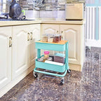 Melody House 2-Tier Metal Utility Rolling Cart, Storage Side End Table with Cover Board - Image 4