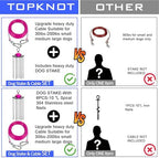 TOPKNOT Dog Tie Out Cable and Stake,(up to 200lbs) 360°Swivel Dog Run- No Tangle,with 15FT Heavy Duty Tie Out Cable for Dogs,Runner for Yard,Ideal for Outdoor Camping - Image 4