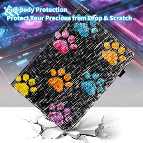 Case for Samsung Galaxy Tab S11 Ultra 14.6 Inch 2025(SM-X930/X936B),Card Slot PU Leather TPU Case Pen Holder Auto Wake Sleep,Colorful Paw - Image 3