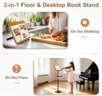 2-in-1 Floor & Desktop Music Book Stand, Adjustable Height 19.7-51.2 in - Image 2