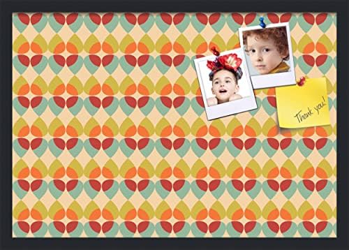PinPix 26x18 inch Cork Bulletin Board. This Decorative Framed Pin Board Comes with Abstract Pattern in Color Design and Satin Black. Ideal for Home, Office Decor or School (PinPix-564) by PinPixBulletinBoards