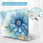 Mektron Case for 13.8" Microsoft Surface Laptop 8/7 (2026/2024) Surface Laptop 13.8 Inch Cover Fits Model 2036, Keyboard Cover +Screen Protector +Dust Plugs, Watercolor Blue Flower - Image 7
